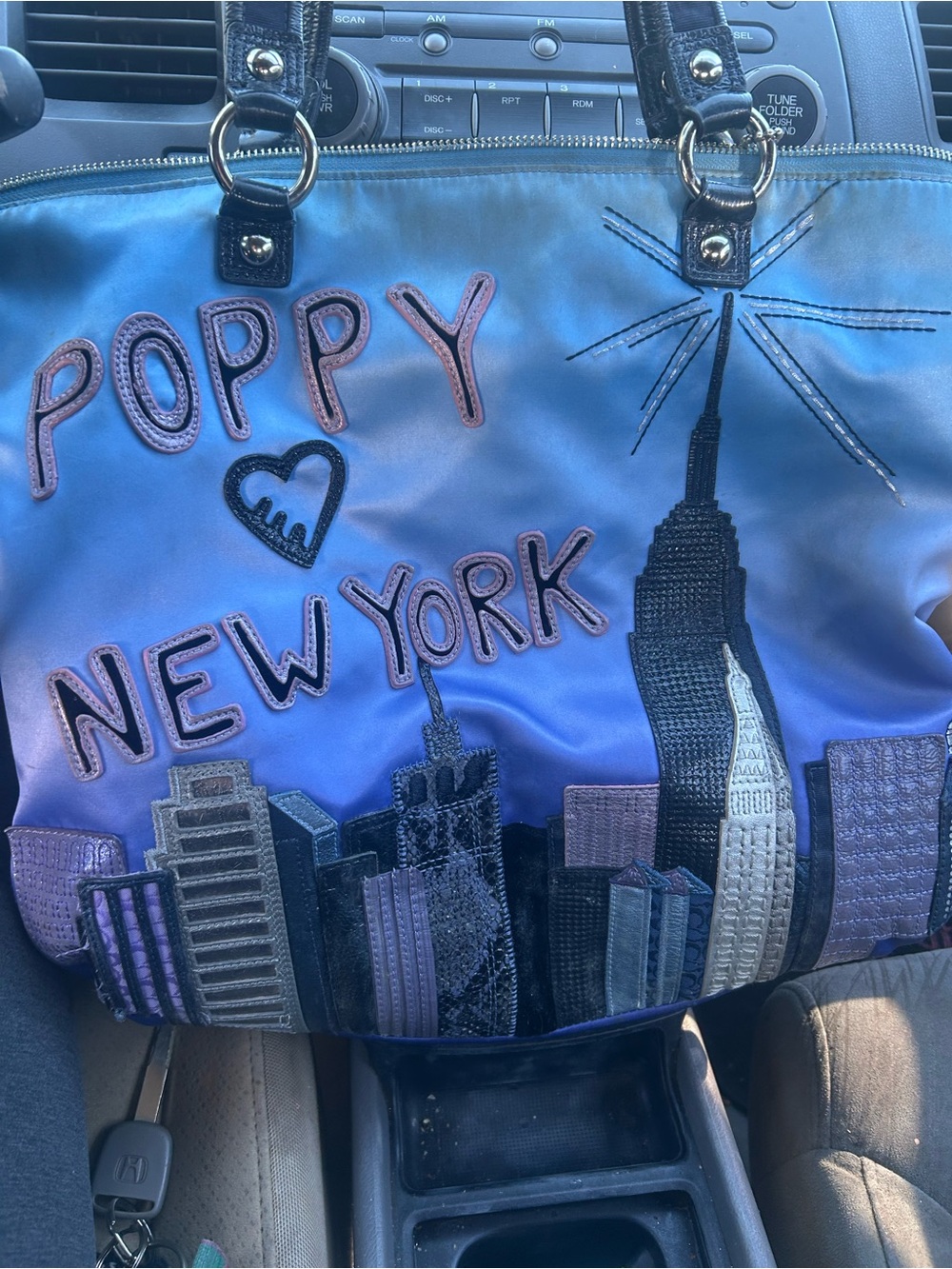 Coach Blue Poppy New York Skyline Tote - Picture 4 of 9